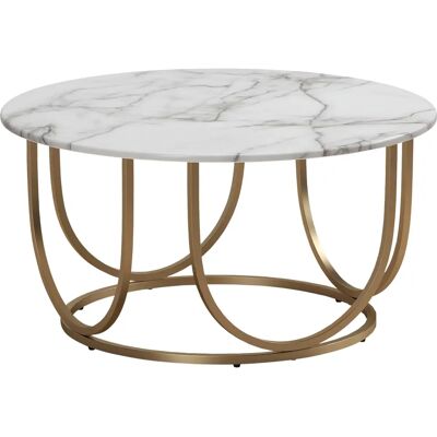 CosmoLiving Gwyneth Sofabord - Hvid MDF - Rundt Moderne Design CosmoLiving Gwyneth Sofabord - Hvid MDF - Rundt Moderne Design