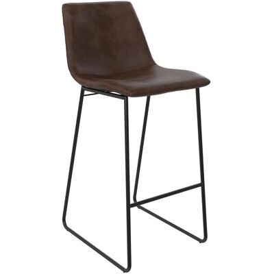 Sgabello de Ecopiel Marrón Dorel Home - Estilo Mid Century Sgabello de Ecopiel Marrón Dorel Home - Estilo Mid Century