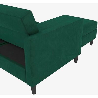Dorel Home Hartford Mørkegrøn Fløjl Reversibelt Sofa - Sofa Dorel Home Hartford Mørkegrøn Fløjl Reversibelt Sofa - Sofa