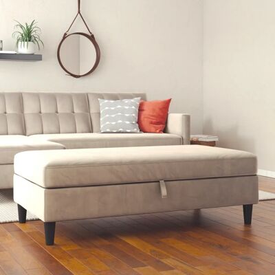 Dorel Home Hartford Taupe Hocker - Polsterhocker mit Stauraum Dorel Home Hartford Taupe Hocker - Polsterhocker mit Stauraum