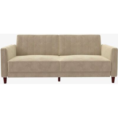 Dorel Home - Tuftevelour foldbar sovesofa - Vintage stil - Justerbart delt ryglæn - Elegant armlæn - Beskyttende ben til gulvet Dorel Home - Tuftevelour foldbar sovesofa - Vintage stil - Justerbart delt ryglæn - Elegant armlæn - Beskyttende ben til gulvet