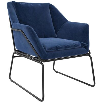 Dorel Home Avery Sessel - Blau - Moderner Vintage-Stil Dorel Home Avery Sessel - Blau - Moderner Vintage-Stil