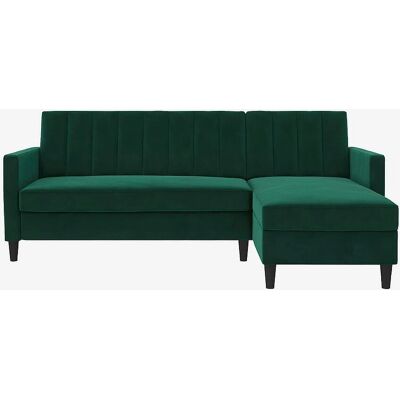 Dorel Home Celine L-Form Samtvelours-Sofa mit Stauraum Dorel Home Celine L-Form Samtvelours-Sofa mit Stauraum