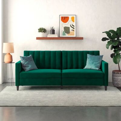 Dorel Home Celine Dunkelgrün Samtvelours 3-Sitzer - Sofa Dorel Home Celine Dunkelgrün Samtvelours 3-Sitzer - Sofa