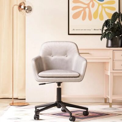 Silla de Oficina Westerleigh de CosmoLiving - Terciopelo, Gris Claro - Muebles de Oficina Silla de Oficina Westerleigh de CosmoLiving - Terciopelo, Gris Claro - Muebles de Oficina
