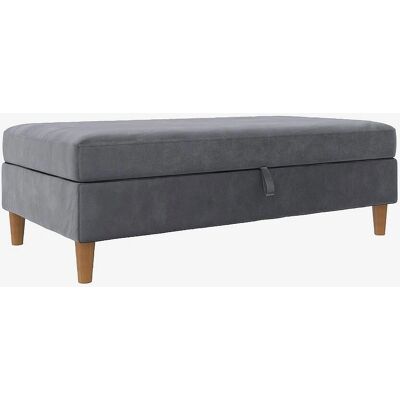 Dorel Home Lilly Stauraumhocker - Veloursstoff, Grau Dorel Home Lilly Stauraumhocker - Veloursstoff, Grau