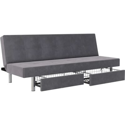 Dorel Home Erica Schlafsofa - Microfaser, Grau, 190x74x82cm Dorel Home Erica Schlafsofa - Microfaser, Grau, 190x74x82cm
