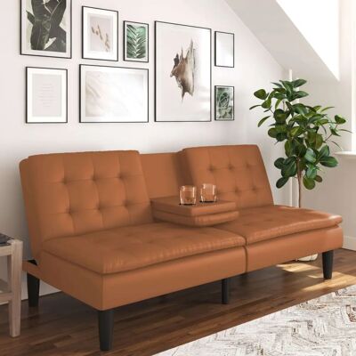 Dorel Home Maine - Schlafsofa 2-in-1, Cognac, Relax- & Bettfunktion Dorel Home Maine - Schlafsofa 2-in-1, Cognac, Relax- & Bettfunktion