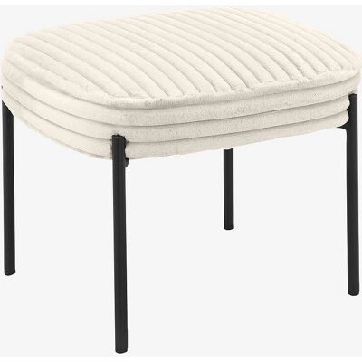 Loft24 Hvit Vintage Lounge Stol med Fotpall Loft24 Hvit Vintage Lounge Stol med Fotpall