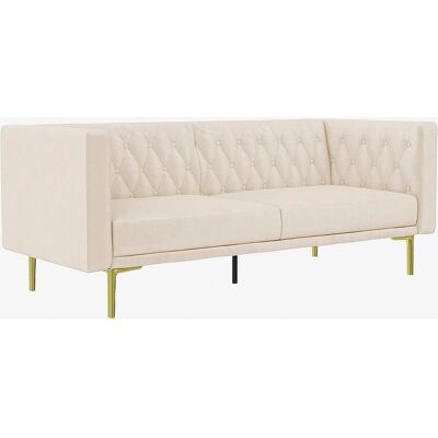 Dorel Home Fløjl 3-personers sofa - Moderne Stil, Guldben Dorel Home Fløjl 3-personers sofa - Moderne Stil, Guldben