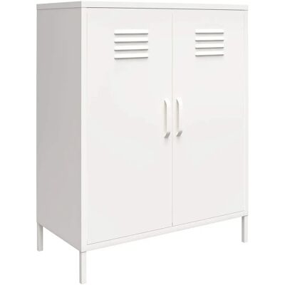 Dorel Home - Weißes Metall 2-türiger Schrank - Aufbewahrungslösung Dorel Home - Weißes Metall 2-türiger Schrank - Aufbewahrungslösung