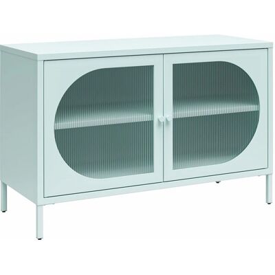 Dorel Home Luna Blue Cabinet - Wide with 2 Glass Doors - Cabinet Dorel Home Luna Blue Cabinet - Wide with 2 Glass Doors - Cabinet