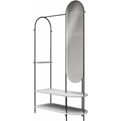 CosmoLiving by Cosmopolitan Anastacia Wardrobe - Open, Black, Mirror CosmoLiving by Cosmopolitan Anastacia Wardrobe - Open, Black, Mirror