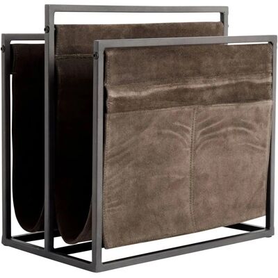 Muubs Bronx Magasinholder - Industrielt Jern og Semsket Skinn - 40cm Muubs Bronx Magasinholder - Industrielt Jern og Semsket Skinn - 40cm
