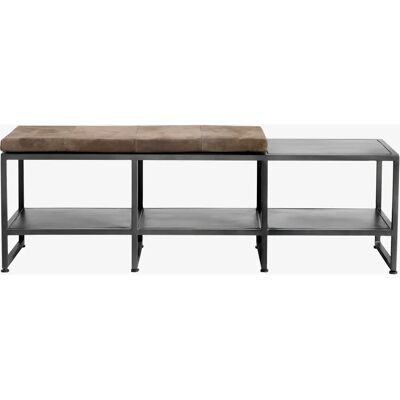 Muubs Bronx Benk - Jern og Ruskind - 135x45cm Muubs Bronx Benk - Jern og Ruskind - 135x45cm