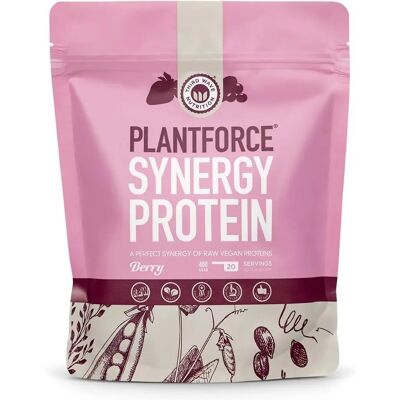 Plantforce Synergy Bær Vegansk Protein - 400g - Naturlig Smak Plantforce Synergy Bær Vegansk Protein - 400g - Naturlig Smak