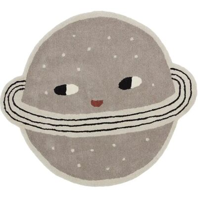OYOY Planet Kinderteppich - Wolle Baumwolle - 100x116cm - Grau OYOY Planet Kinderteppich - Wolle Baumwolle - 100x116cm - Grau
