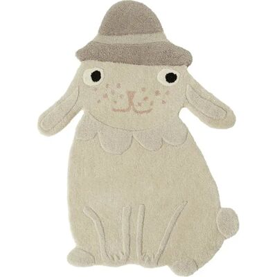 OYOY Mini Hopsi Kanin Kinder-Teppich Off White Wolle Baumwolle OYOY Mini Hopsi Kanin Kinder-Teppich Off White Wolle Baumwolle