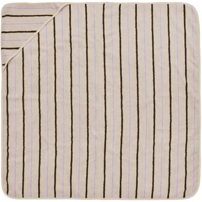 OYOY M107294 Baby Handdoek - Biologisch katoen, Met capuchon, Strepen OYOY M107294 Baby Handdoek - Biologisch katoen, Met capuchon, Strepen