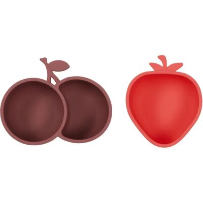 OYOY M107407 Silikonsnackskåler - 2-pack, Jordbær & Kirsebær OYOY M107407 Silikonsnackskåler - 2-pack, Jordbær & Kirsebær