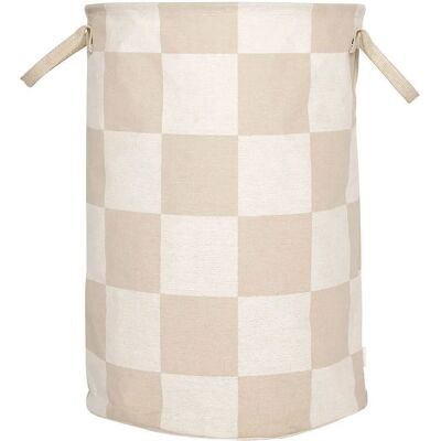 OYOY Storage Basket - Round Cotton, Beige, White - Storage Basket OYOY Storage Basket - Round Cotton, Beige, White - Storage Basket