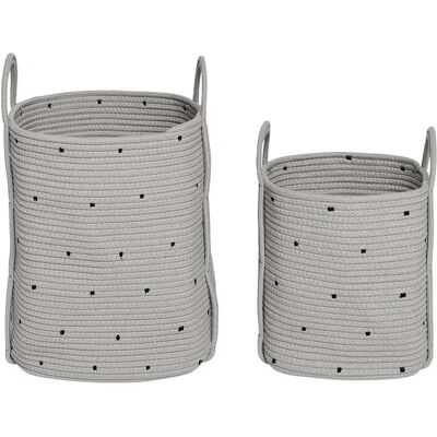 OYOY L301039 Aufbewahrungskorb - Grau - Baumwollseil - 2er-Set OYOY L301039 Aufbewahrungskorb - Grau - Baumwollseil - 2er-Set