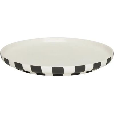 OYOY L301196 Toppu Tallerk, Ø 26,5 cm, hvit / svart OYOY L301196 Toppu Tallerk, Ø 26,5 cm, hvit / svart