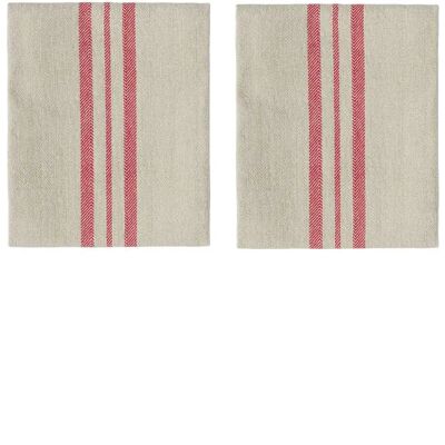 OYOY L301263 Katoenen Servetten Set - Natuurlijke, Rood OYOY L301263 Katoenen Servetten Set - Natuurlijke, Rood