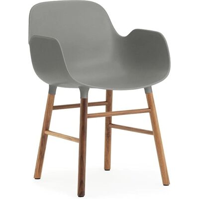 Normann Copenhagen Modell Form Sessel - Grau, Walnuss, Modern Normann Copenhagen Modell Form Sessel - Grau, Walnuss, Modern