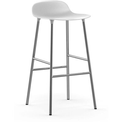Normann Copenhagen Barhocker Form - 75 cm, Weiß & Chrom - Barhocker Normann Copenhagen Barhocker Form - 75 cm, Weiß & Chrom - Barhocker