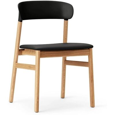 Normann Copenhagen Herit Stuhl mit Bezug - Eiche / Spectrum Leder Schwarz - Stuhl Normann Copenhagen Herit Stuhl mit Bezug - Eiche / Spectrum Leder Schwarz - Stuhl