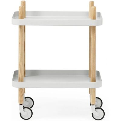 Normann Copenhagen Block Servierwagen - Weißes Stahl & Esche Normann Copenhagen Block Servierwagen - Weißes Stahl & Esche