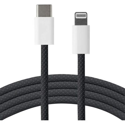 Xceed Flettet USB-C til Lightning-kabel - 60W - 2m - Svart Xceed Flettet USB-C til Lightning-kabel - 60W - 2m - Svart