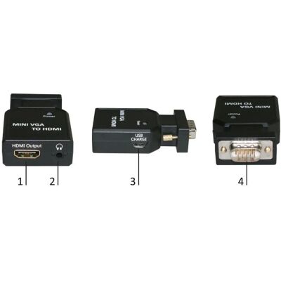MicroConnect Mini VGA vers HDMI Convertisseur - Adaptateur Vidéo - VGA à HDMI - Compact - Publicité MicroConnect Mini VGA vers HDMI Convertisseur - Adaptateur Vidéo - VGA à HDMI - Compact - Publicité