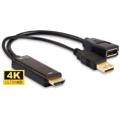 Adaptateur MicroConnect HDMI à DisplayPort - Noir - Publicité Adaptateur MicroConnect HDMI à DisplayPort - Noir - Publicité