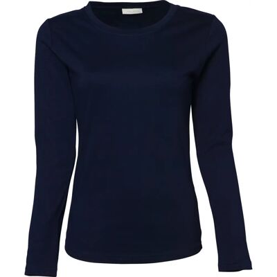 Tee Jays Damen Langarm Interlock T-Shirt Navy Blau - T-Shirt Tee Jays Damen Langarm Interlock T-Shirt Navy Blau - T-Shirt