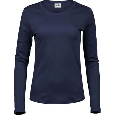 Tee Jays Navy Blue Langarm Interlock-T-Shirt TJ590 - T-Shirt Tee Jays Navy Blue Langarm Interlock-T-Shirt TJ590 - T-Shirt