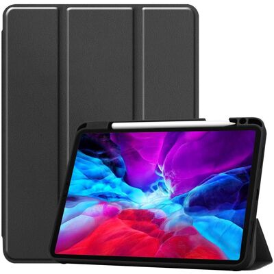 Lærdeksel til iPad Pro 12.9" med Stylus Pen Holder - Svart Lærdeksel til iPad Pro 12.9" med Stylus Pen Holder - Svart