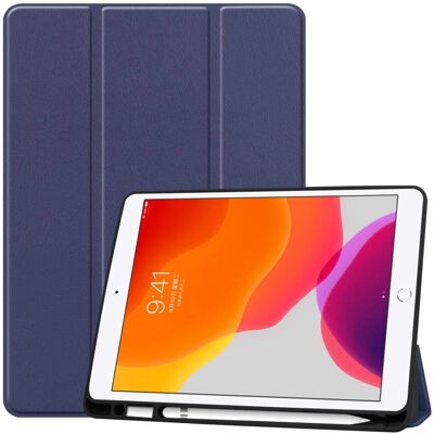 INCOVER Mørkeblå Læder Flipcover med Holder til Apple Pencil til iPad 10.2" INCOVER Mørkeblå Læder Flipcover med Holder til Apple Pencil til iPad 10.2"
