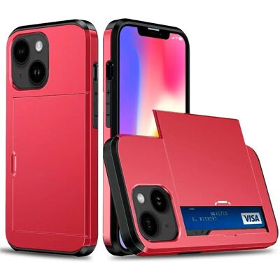 INCOVER iPhone 13 Rød Beskyttelsescover med kortholder INCOVER iPhone 13 Rød Beskyttelsescover med kortholder