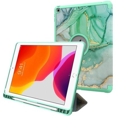 Skinnetu Hide til iPad 10.2" med Stativ - Grønn Marmor Skinnetu Hide til iPad 10.2" med Stativ - Grønn Marmor