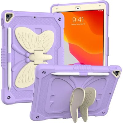 INCOVER iPad 10.2" Børnecover - Sommerfugl Stander - Lilla & Grå INCOVER iPad 10.2" Børnecover - Sommerfugl Stander - Lilla & Grå