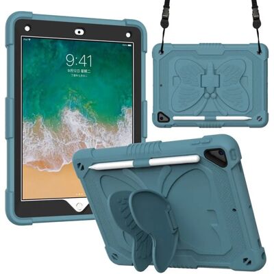 Børnecover til iPad (2018/2017/ Air 2) - Sommerfuglevinge stander - Mørk grøn Børnecover til iPad (2018/2017/ Air 2) - Sommerfuglevinge stander - Mørk grøn