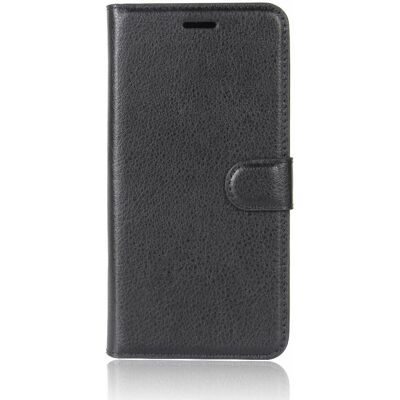 Litchi Flip Cover til iPhone X/Xs med kortholder - Sort Litchi Flip Cover til iPhone X/Xs med kortholder - Sort