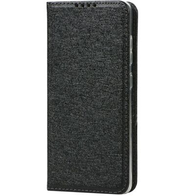 Samsung Galaxy A52 Læder Flip Cover - Silke Tekstur - Svart Samsung Galaxy A52 Læder Flip Cover - Silke Tekstur - Svart