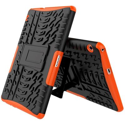 Huawei MediaPad T3 10 Slankt Fleksibelt 2-i-1 Cover - Sort/Orange - Tablethus Huawei MediaPad T3 10 Slankt Fleksibelt 2-i-1 Cover - Sort/Orange - Tablethus