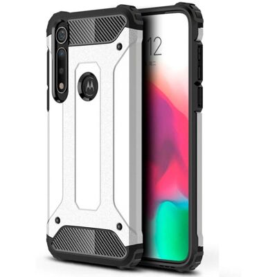Motorola Moto G8 Plus Armor Guard Hard Case Cover - Sølv Motorola Moto G8 Plus Armor Guard Hard Case Cover - Sølv