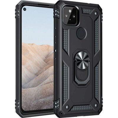 Google Pixel 5a Håndværkercover med Magnetisk Stander - Sort Google Pixel 5a Håndværkercover med Magnetisk Stander - Sort