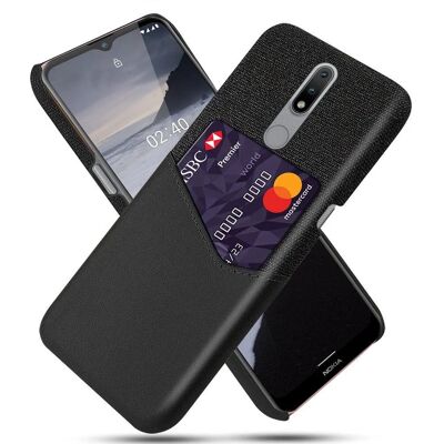 Nokia 2.4 - Stoffcover med Kortlomme - Sort Nokia 2.4 - Stoffcover med Kortlomme - Sort
