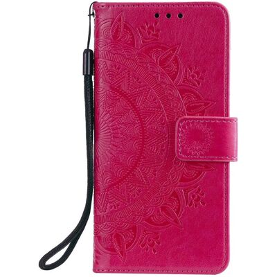 Nokia 2.4 Lær Flip Cover - Mandala Mønster Rose Nokia 2.4 Lær Flip Cover - Mandala Mønster Rose